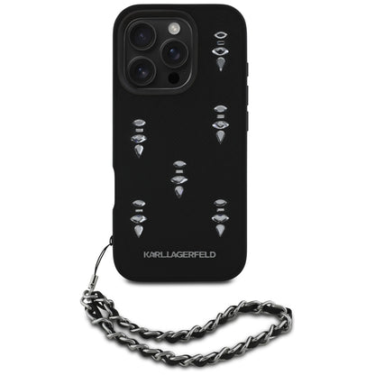 Futrola za Apple iPhone 16 Pro Max, Karl Lagerfeld, Saffiano Crystals & Charm, Crna