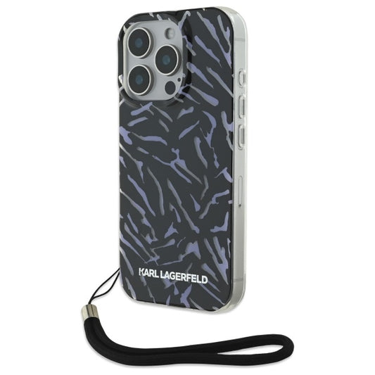 Futrola za Apple iPhone 16 Pro Max, Karl Lagerfeld, Zebra with Cord Strap, Ljubičasta