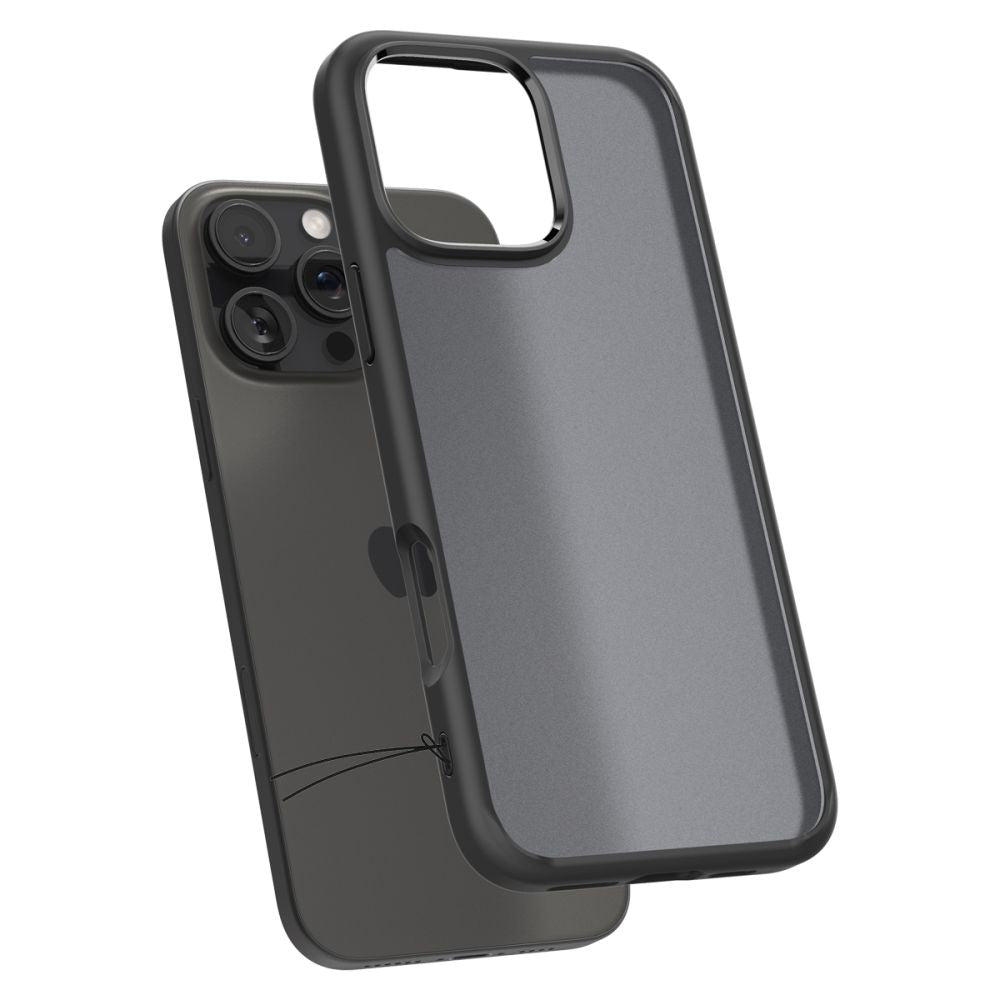 Maska za Apple iPhone 16 Pro, Spigen, Ultra Hybrid, Crna Satinirana ACS08124
