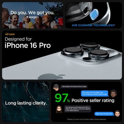 Maska za Apple iPhone 16 Pro, Spigen, Ultra Hybrid, Crna Satinirana ACS08124