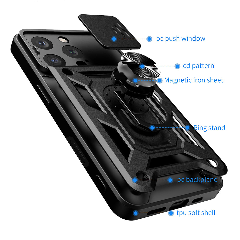 Maska za Apple iPhone 16 Pro, Techsuit, CamShield, Crna