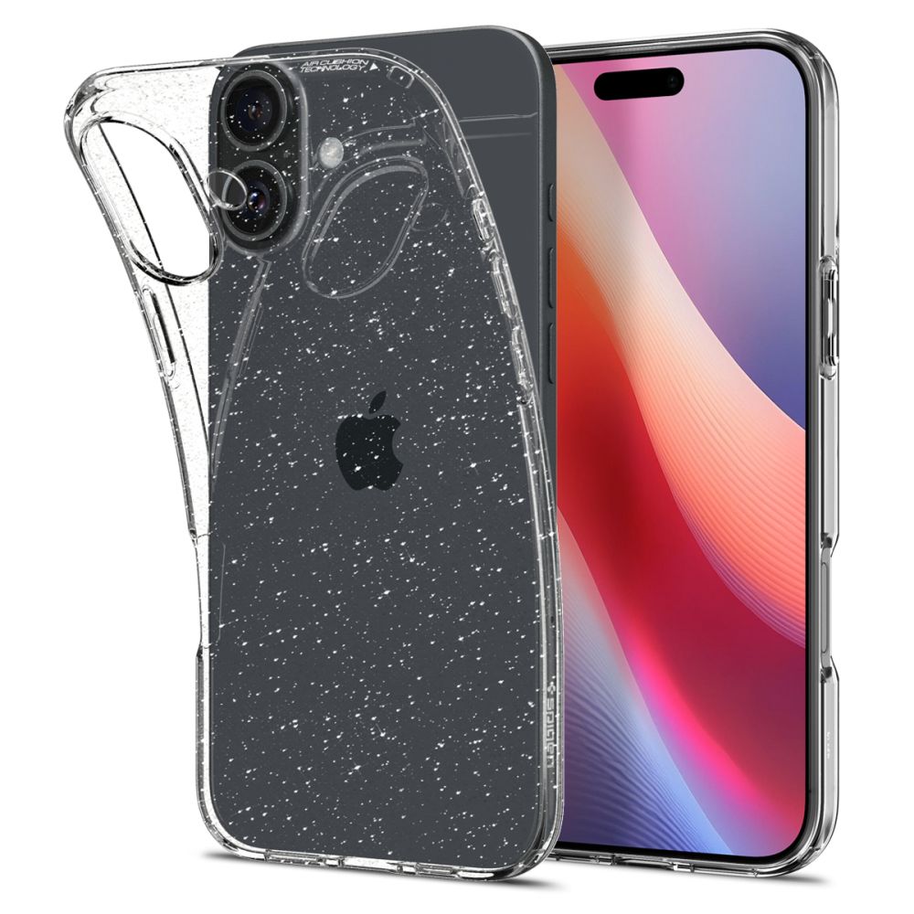 Maska za Apple iPhone 16, Spigen, Liquid Crystal Glitter, Prozirna ACS08192