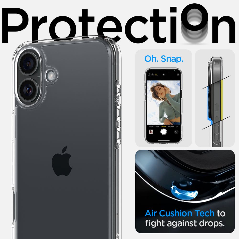 Maska za Apple iPhone 16, Spigen, Ultra Hybrid, Prozirna
