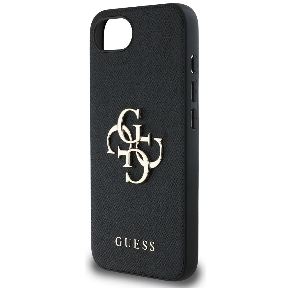 Futrola za Apple iPhone 16e, Guess, 4G Grained Big and Classic Logo, Crna