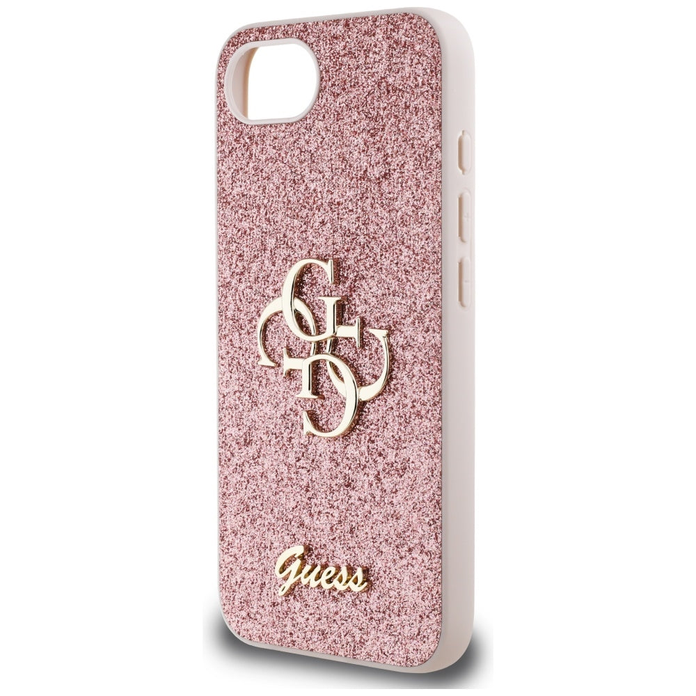 Futrola za Apple iPhone 16e, Guess, Fixed Glitter Big 4G, Roza