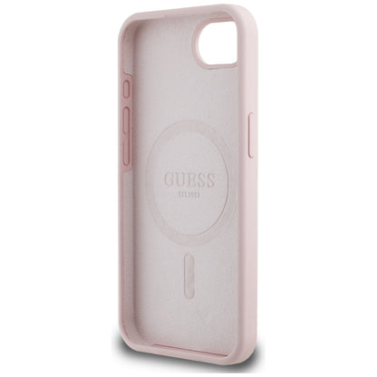 Futrola za Apple iPhone 16e, Guess, Script Metal Logo, Roza