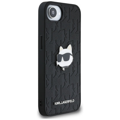 Futrola za Apple iPhone 16e, Karl Lagerfeld, Monogram Choupette's Head, Crna