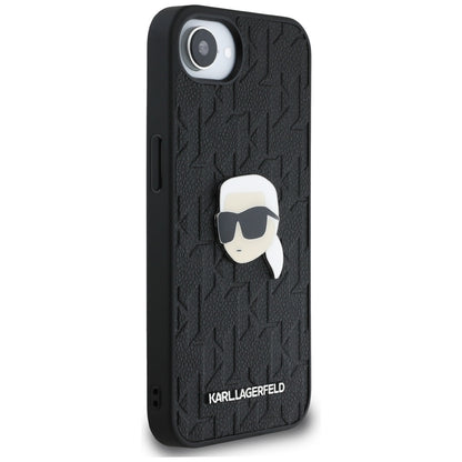 Futrola za Apple iPhone 16e, Karl Lagerfeld, Monogram Karl's Head, Crna
