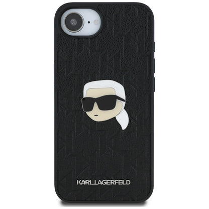 Futrola za Apple iPhone 16e, Karl Lagerfeld, Monogram Karl's Head, Crna