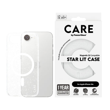 Futrola za Apple iPhone 16e, PanzerGlass, Care Urban Combat Star Lit, Bijela Prozirna