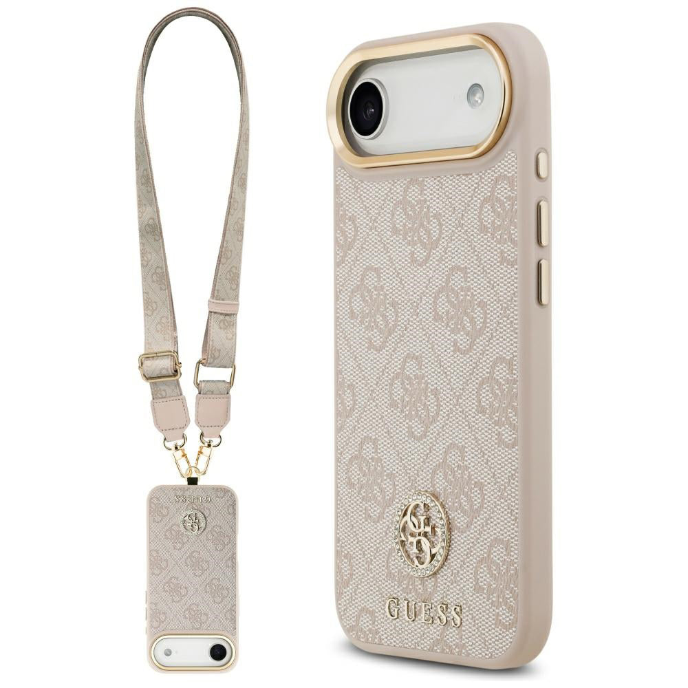 Futrola za Apple iPhone 17 Air, Guess, 4G Strass Logo and Big Strap, Roza