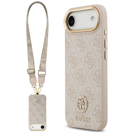 Futrola za Apple iPhone 17 Air, Guess, 4G Strass Logo and Big Strap, Roza