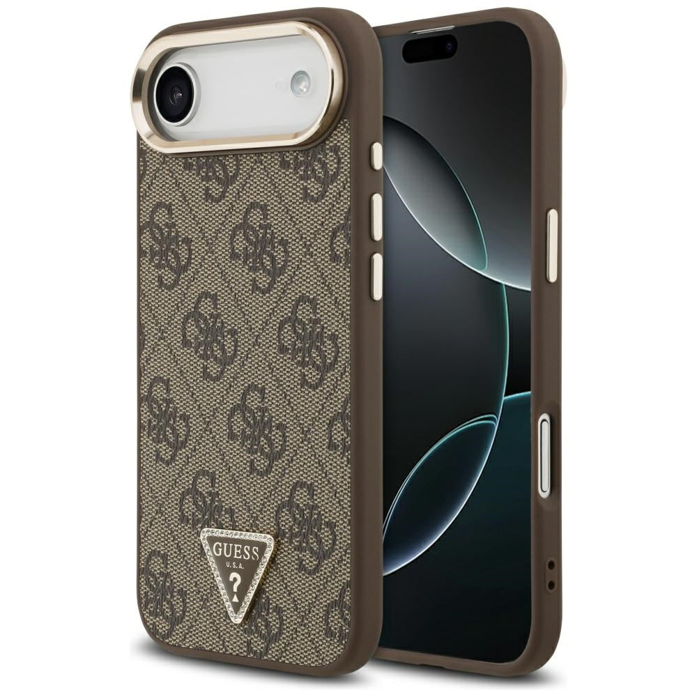 Futrola za Apple iPhone 17 Air, Guess, 4G Triangle Logo, Zlatno smeđa