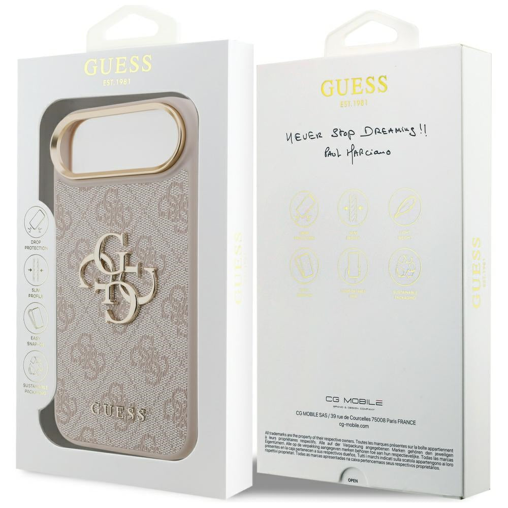 Futrola za Apple iPhone 17 Air, Guess, Big 4G Logo Classic, Zlatno Roza