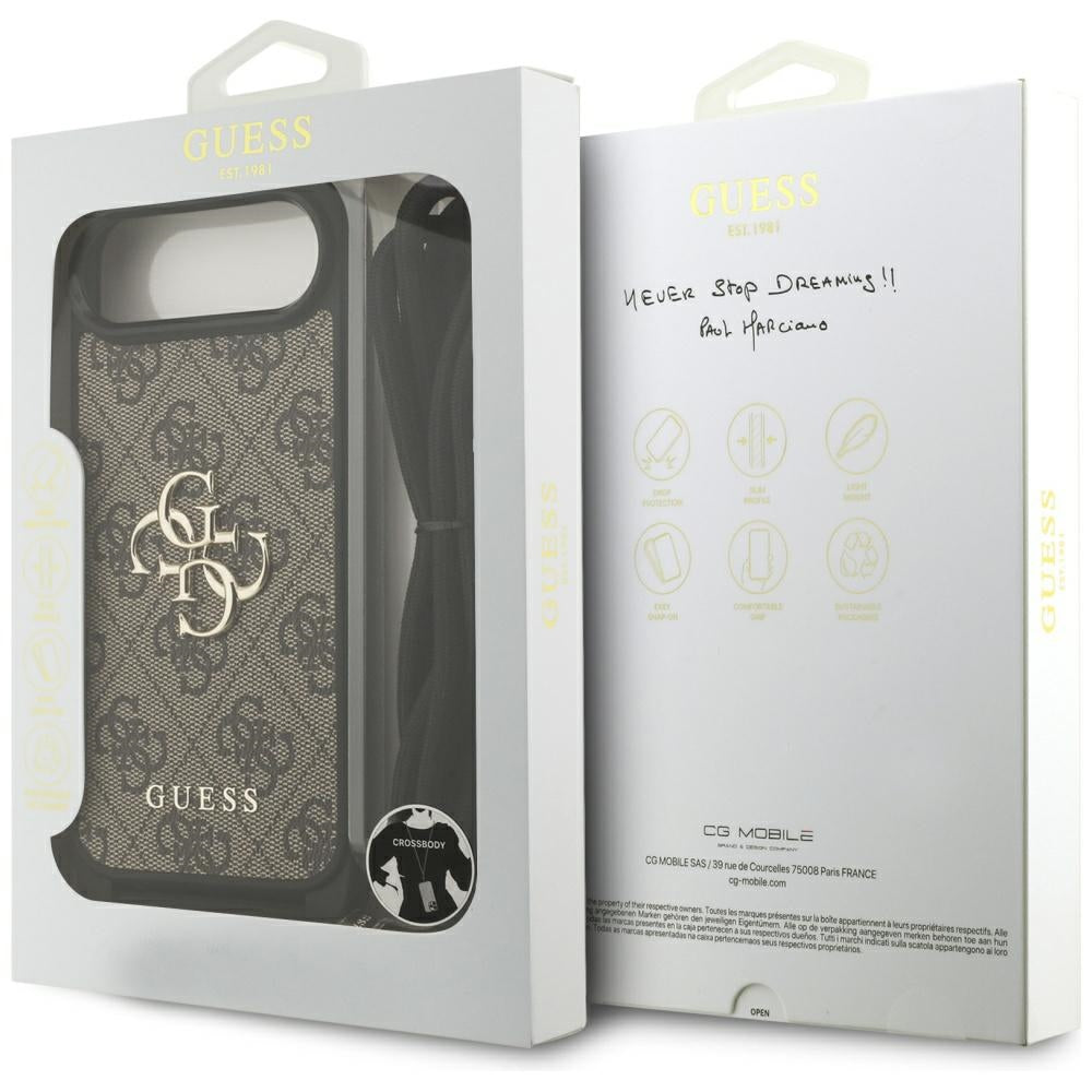 Futrola za Apple iPhone 17 Air, Guess, Crossbody Cord 4G Big Log, smeđa