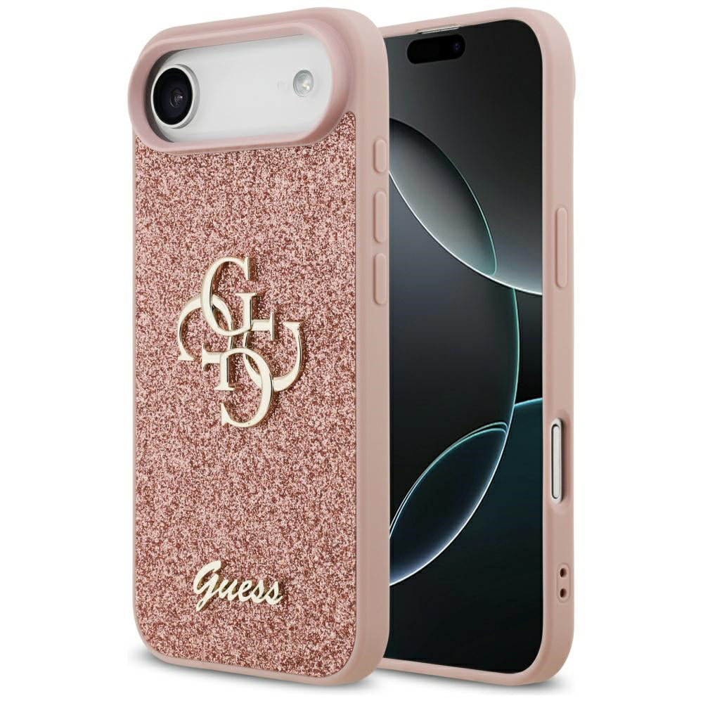 Futrola za Apple iPhone 17 Air, Guess, Fixed Glitter Big 4G, Roza