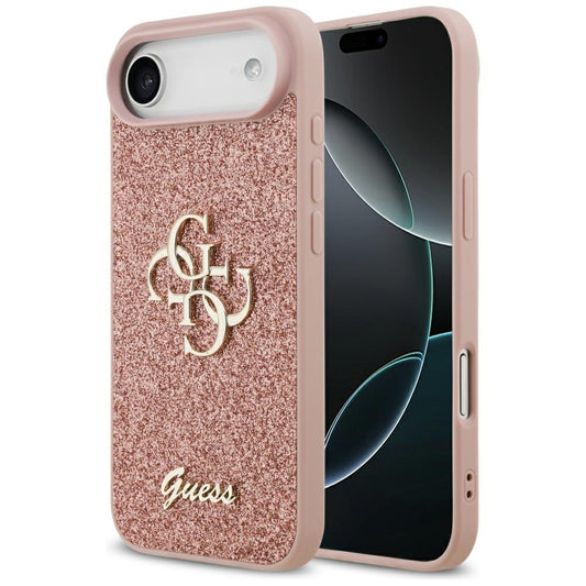 Futrola za Apple iPhone 17 Air, Guess, Fixed Glitter Big 4G, Roza