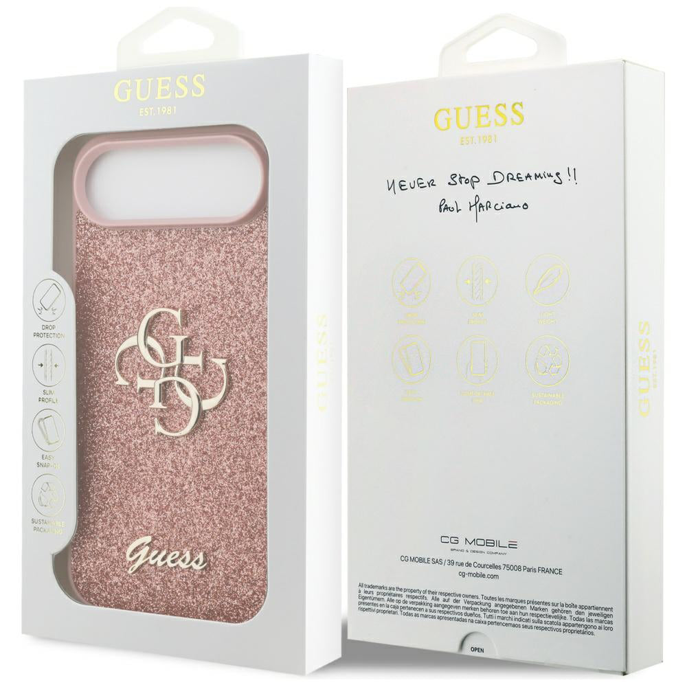 Futrola za Apple iPhone 17 Air, Guess, Fixed Glitter Big 4G, Roza