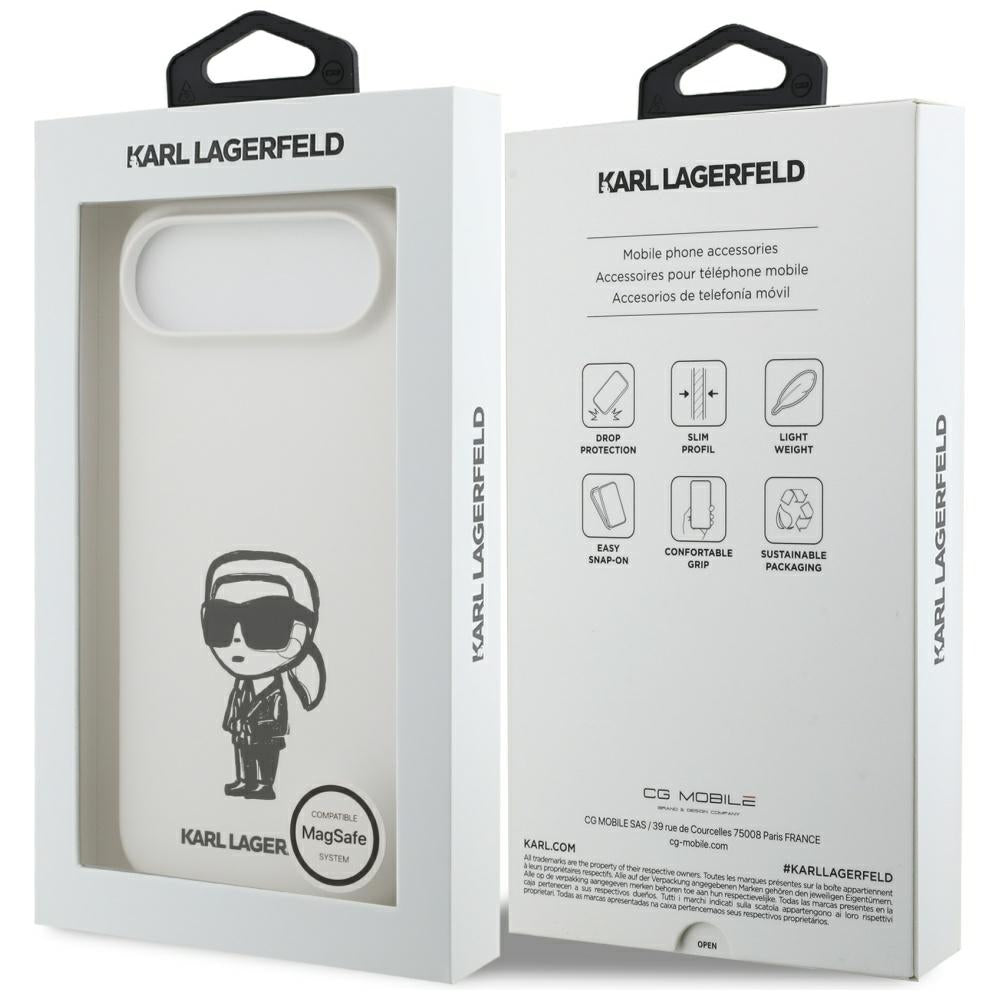 Futrola za Apple iPhone 17 Air, Karl Lagerfeld, Sketch and Logo Karl, Bijela