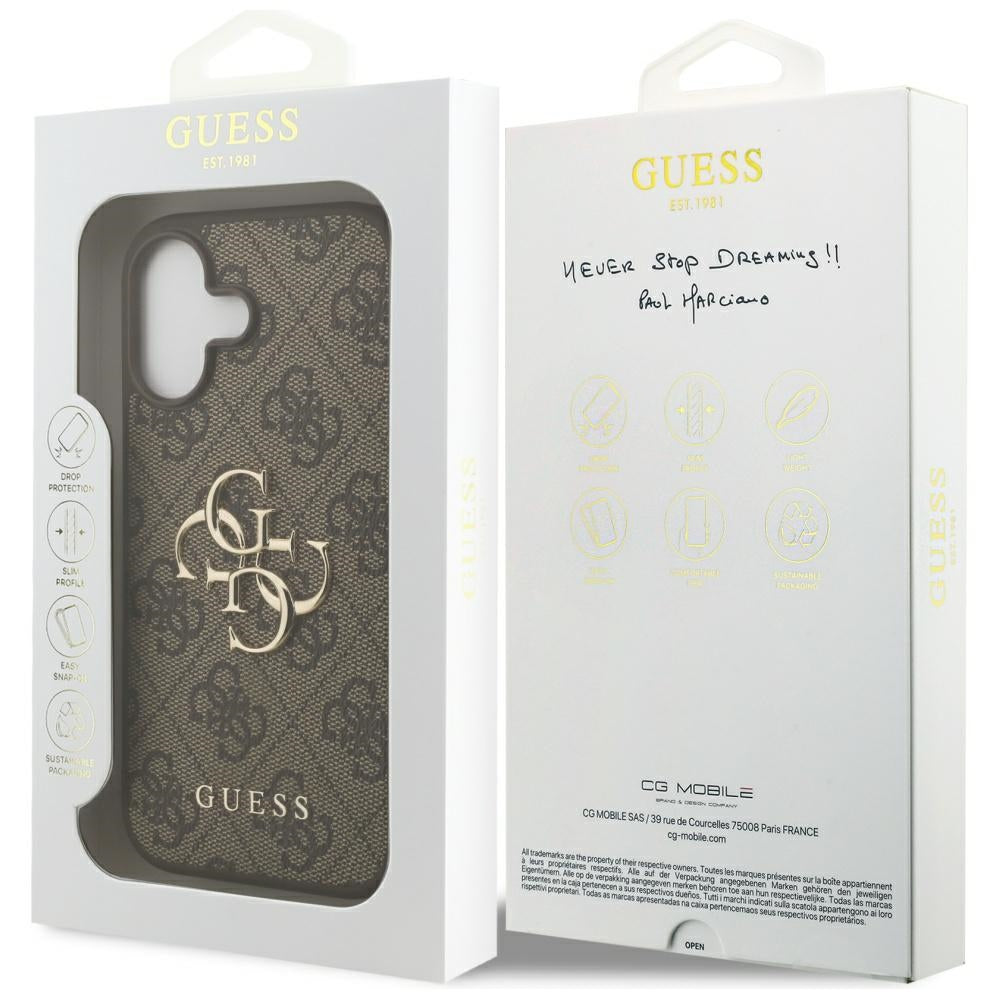 Futrola za Apple iPhone 17, Guess, 4G Big Logo, Smeđa
