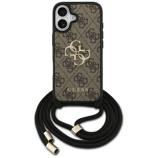 Futrola za Apple iPhone 17, Guess, 4G CBDY Big Logo with Cord Strap, Smeđa