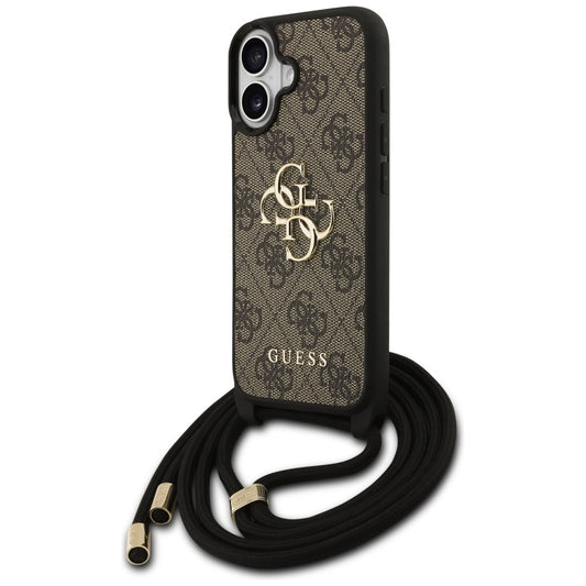 Futrola za Apple iPhone 17, Guess, 4G CBDY Big Logo with Cord Strap, Smeđa
