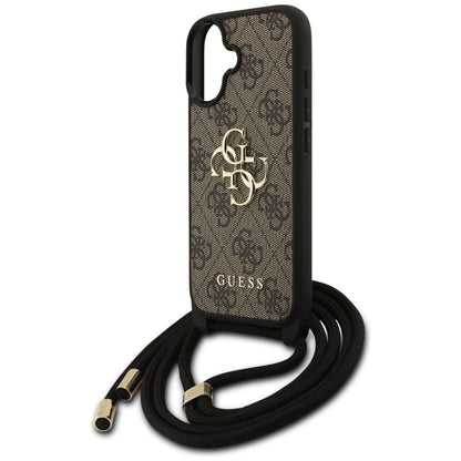 Futrola za Apple iPhone 17, Guess, 4G CBDY Big Logo with Cord Strap, Smeđa
