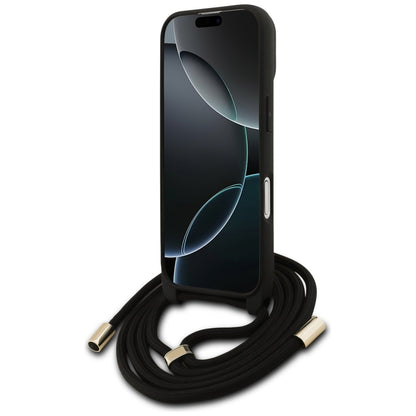 Futrola za Apple iPhone 17, Guess, 4G CBDY Big Logo with Cord Strap, Smeđa