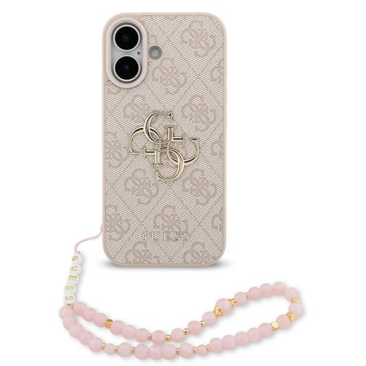 Futrola za Apple iPhone 17, Guess, 4G Classic Logo with Strap, Roza
