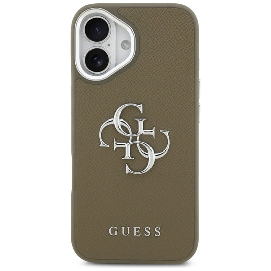Futrola za Apple iPhone 17, Guess, 4G Grained Big And Classic Logo, Smeđe Srebrna