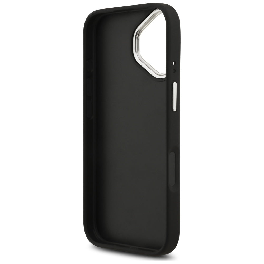Futrola za Apple iPhone 17, Guess, 4G Grained Big and Classic Logo, Crno Srebrna