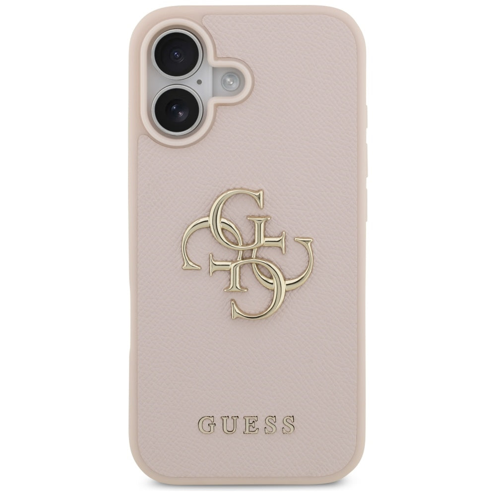 Futrola za Apple iPhone 17, Guess, 4G Grained Big and Classic Logo, Roza
