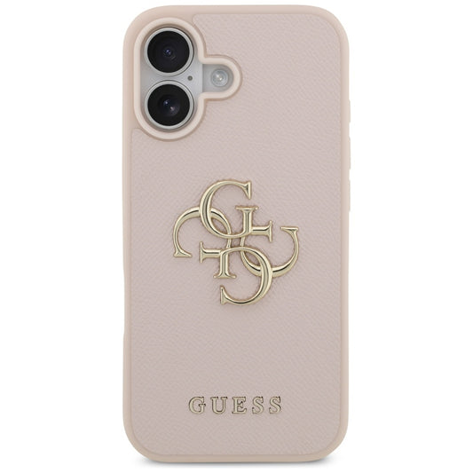 Futrola za Apple iPhone 17, Guess, 4G Grained Big and Classic Logo, Roza