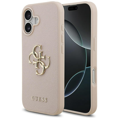 Futrola za Apple iPhone 17, Guess, 4G Grained Big and Classic Logo, Roza