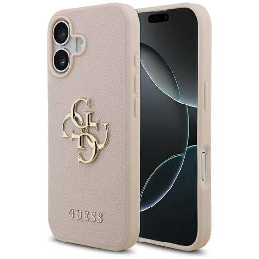Futrola za Apple iPhone 17, Guess, 4G Grained Big and Classic Logo, Roza