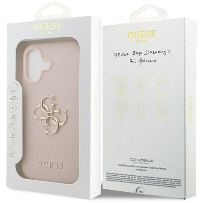 Futrola za Apple iPhone 17, Guess, 4G Grained Big and Classic Logo, Roza