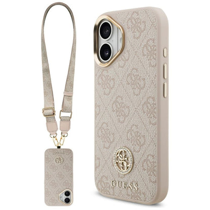 Futrola za Apple iPhone 17, Guess, 4G Strass Logo and Big Strap, Roza