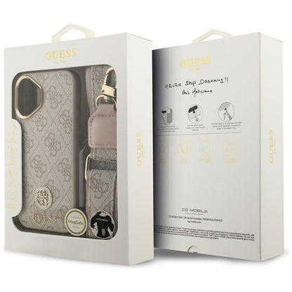 Futrola za Apple iPhone 17, Guess, 4G Strass Logo and Big Strap, Roza