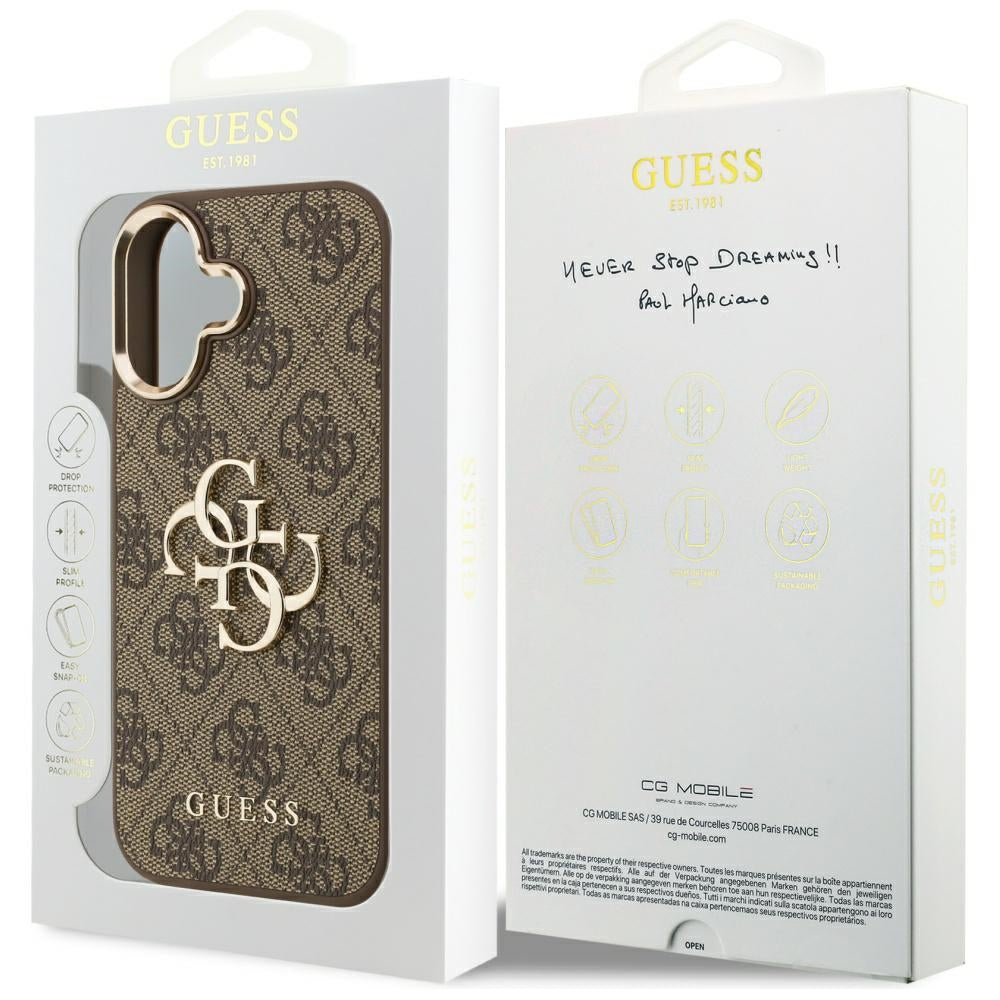 Futrola za Apple iPhone 17, Guess, Big 4G Logo Classic, Zlatno smeđa