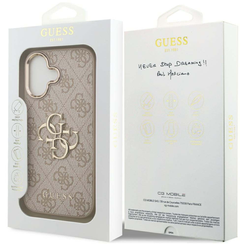 Futrola za Apple iPhone 17, Guess, Big 4G Logo Classic, Zlatno Roza