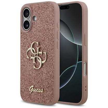 Futrola za Apple iPhone 17, Guess, Fixed Glitter Big 4G, Roza