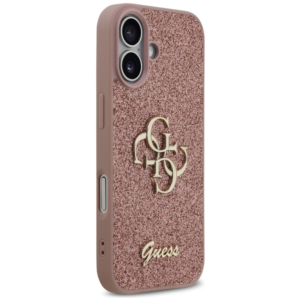 Futrola za Apple iPhone 17, Guess, Fixed Glitter Big 4G, Roza