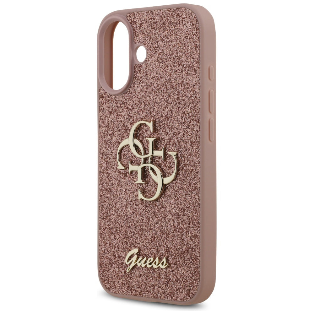 Futrola za Apple iPhone 17, Guess, Fixed Glitter Big 4G, Roza