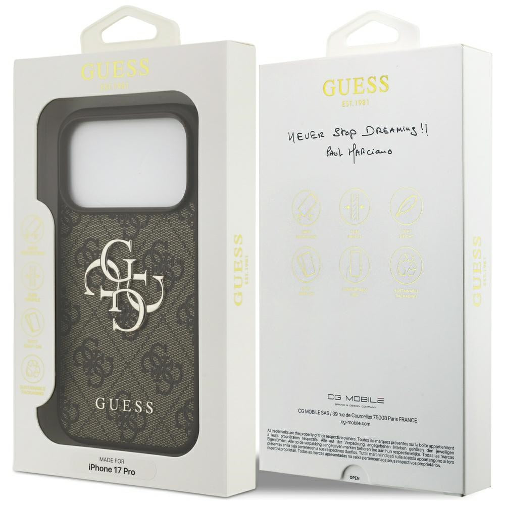 Futrola za Apple iPhone 17 Pro, Guess, 4G Big Logo, smeđa