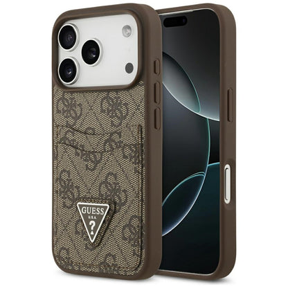 Futrola za Apple iPhone 17 Pro, Guess, 4G Double Card Triangle, smeđa