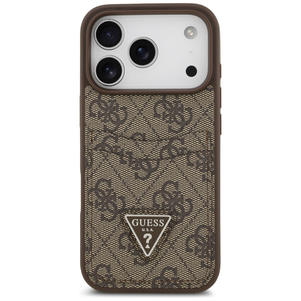 Futrola za Apple iPhone 17 Pro, Guess, 4G Double Card Triangle, smeđa