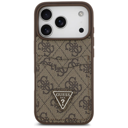 Futrola za Apple iPhone 17 Pro, Guess, 4G Double Card Triangle, smeđa