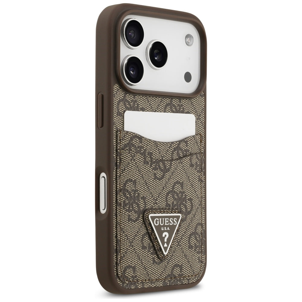Futrola za Apple iPhone 17 Pro, Guess, 4G Double Card Triangle, smeđa