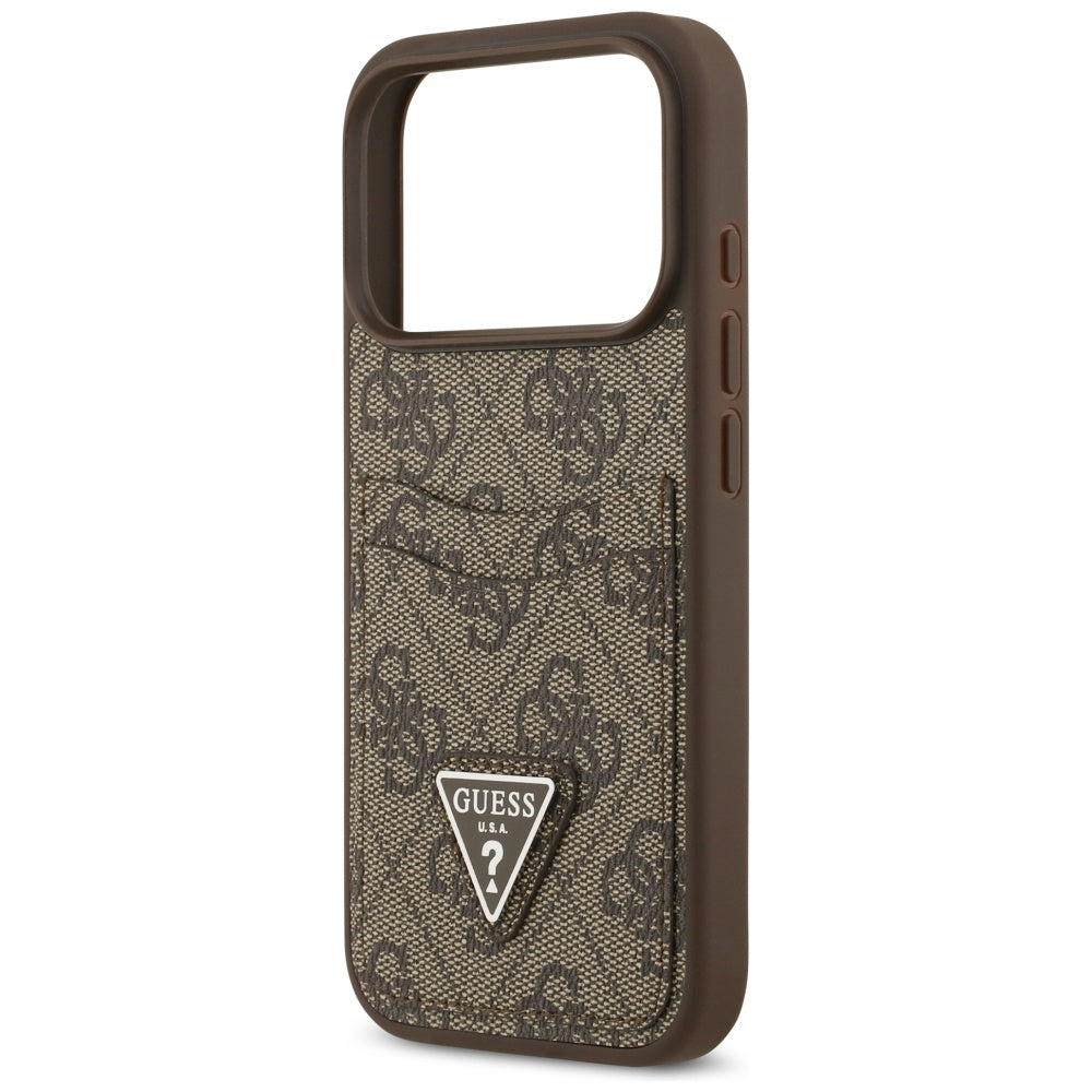 Futrola za Apple iPhone 17 Pro, Guess, 4G Double Card Triangle, smeđa