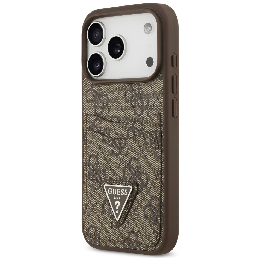 Futrola za Apple iPhone 17 Pro, Guess, 4G Double Card Triangle, smeđa